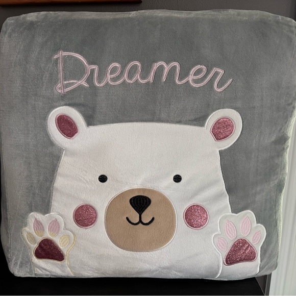 american kids Other - American Kids Dreamer plush floor pillow 2ft x 2ft gray, white, and soft pink